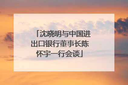 沈晓明与中国进出口银行董事长陈怀宇一行会谈