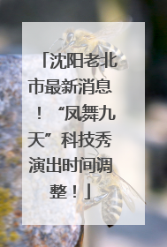 沈阳老北市最新消息!“凤舞九天”科技秀演出时间调整!