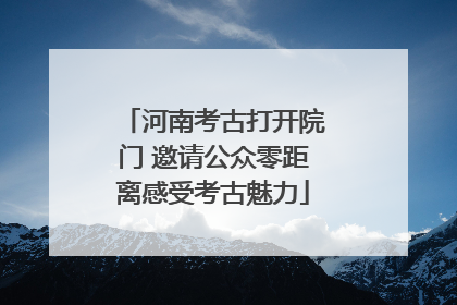 河南考古打开院门 邀请公众零距离感受考古魅力
