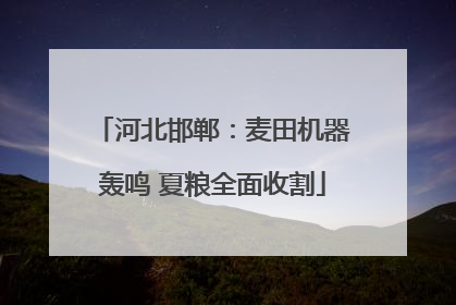 河北邯郸：麦田机器轰鸣 夏粮全面收割