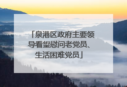 泉港区政府主要领导看望慰问老党员、生活困难党员