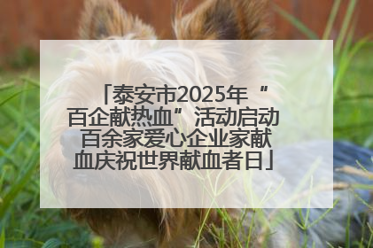 泰安市2025年“百企献热血”活动启动 百余家爱心企业家献血庆祝世界献血者日