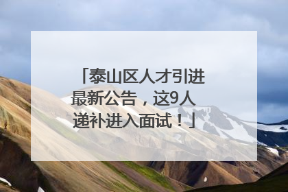 泰山区人才引进最新公告，这9人递补进入面试！