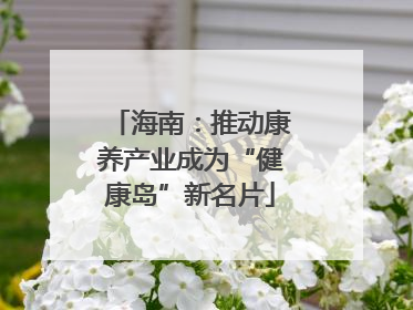 海南：推动康养产业成为“健康岛”新名片