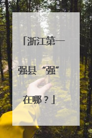浙江第一强县“强”在哪？