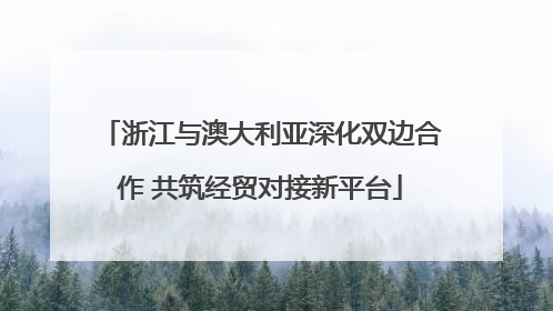 浙江与澳大利亚深化双边合作 共筑经贸对接新平台