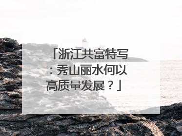 浙江共富特写：秀山丽水何以高质量发展？
