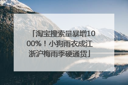淘宝搜索量暴增1000%！小狗雨衣成江浙沪梅雨季硬通货