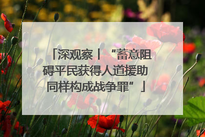 深观察丨“蓄意阻碍平民获得人道援助同样构成战争罪”
