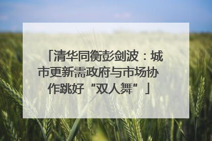 清华同衡彭剑波：城市更新需政府与市场协作跳好“双人舞”