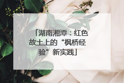 湖南湘潭：红色故土上的“枫桥经验”新实践