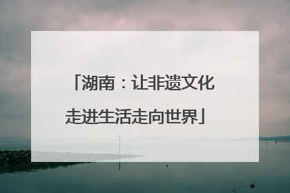 湖南：让非遗文化走进生活走向世界
