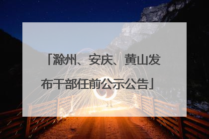 滁州、安庆、黄山发布干部任前公示公告