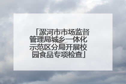 漯河市市场监督管理局城乡一体化示范区分局开展校园食品专项检查