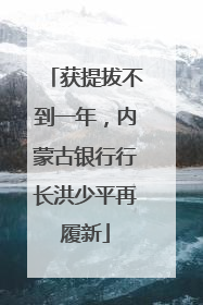 获提拔不到一年，内蒙古银行行长洪少平再履新