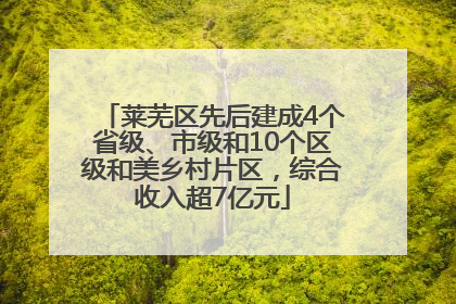 莱芜区先后建成4个省级、市级和10个区级和美乡村片区，综合收入超7亿元