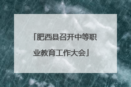 肥西县召开中等职业教育工作大会