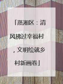 蒸湘区：清风拂过幸福村，文明绘就乡村新画卷