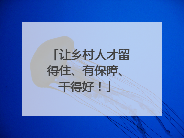 让乡村人才留得住、有保障、干得好！