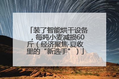 装了智能烘干设备，每吨小麦减损60斤（经济聚焦·夏收里的“新选手”）