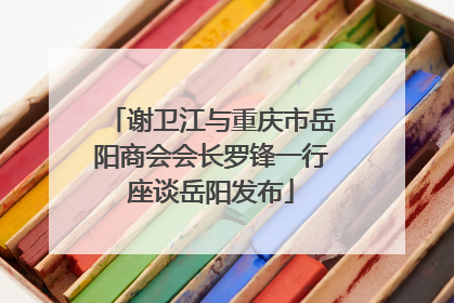 谢卫江与重庆市岳阳商会会长罗锋一行座谈岳阳发布