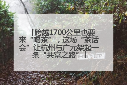跨越1700公里也要来“喝茶”，这场“茶话会”让杭州与广元架起一条“共富之路”