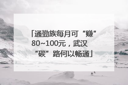 通勤族每月可“赚”80~100元，武汉“碳”路何以畅通