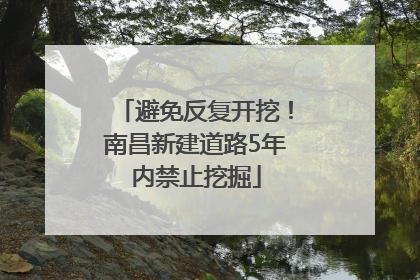 避免反复开挖！南昌新建道路5年内禁止挖掘
