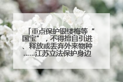 重点保护银缕梅等“国宝”，不得擅自引进、释放或丢弃外来物种……江苏立法保护身边的生物“朋友圈”