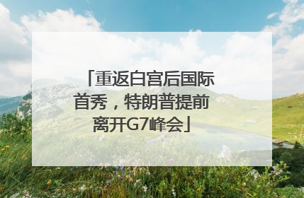 重返白宫后国际首秀，特朗普提前离开G7峰会