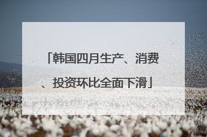 韩国四月生产、消费、投资环比全面下滑