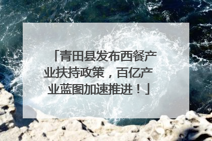 青田县发布西餐产业扶持政策，百亿产业蓝图加速推进！