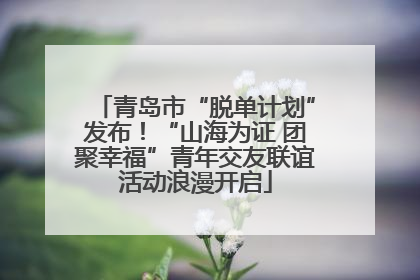 青岛市“脱单计划”发布！“山海为证 团聚幸福”青年交友联谊活动浪漫开启