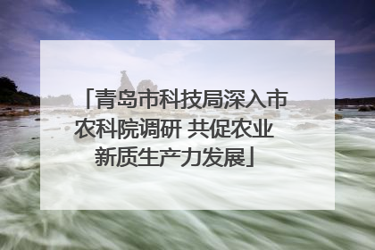 青岛市科技局深入市农科院调研 共促农业新质生产力发展