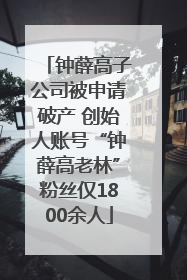 钟薛高子公司被申请破产 创始人账号“钟薛高老林”粉丝仅1800余人