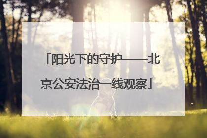 阳光下的守护——北京公安法治一线观察
