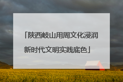 陕西岐山用周文化浸润新时代文明实践底色