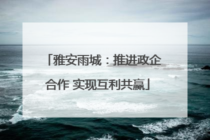雅安雨城：推进政企合作 实现互利共赢