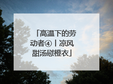 高温下的劳动者④丨凉风甜汤慰橙衣