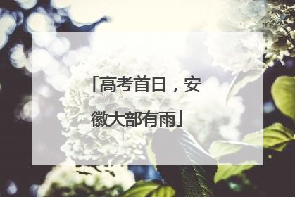 高考首日，安徽大部有雨
