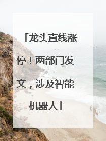 龙头直线涨停！两部门发文，涉及智能机器人