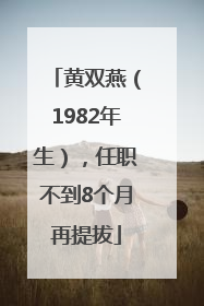 黄双燕（1982年生），任职不到8个月再提拔