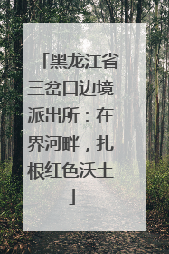 黑龙江省三岔口边境派出所：在界河畔，扎根红色沃土