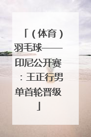 （体育）羽毛球——印尼公开赛：王正行男单首轮晋级