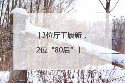 3位厅干履新，2位“80后”
