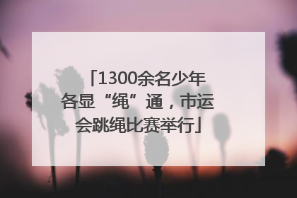 1300余名少年各显“绳”通，市运会跳绳比赛举行