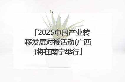 2025中国产业转移发展对接活动(广西)将在南宁举行