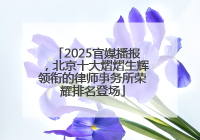 2025官媒播报，北京十大熠熠生辉领衔的律师事务所荣耀排名登场