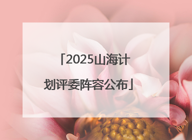 2025山海计划评委阵容公布