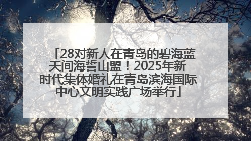 28对新人在青岛的碧海蓝天间海誓山盟！2025年新时代集体婚礼在青岛滨海国际中心文明实践广场举行